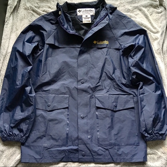 columbia navy blue rain jacket